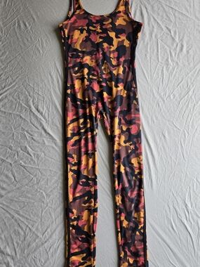 🔥 Revamped Red, Orange & Black Camo Tank Y2K Jumpsuit 🔥